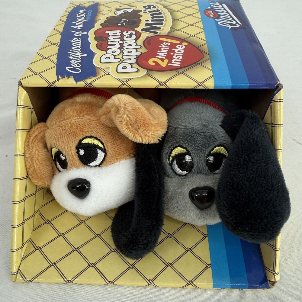 Pound Puppies Mini's Mini Classics 2-Pack Plush Dogs New in Box Basic Fun!